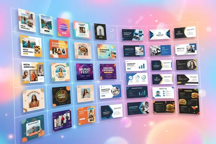 610 thousand plus premium design templates for social media, presentations, and print